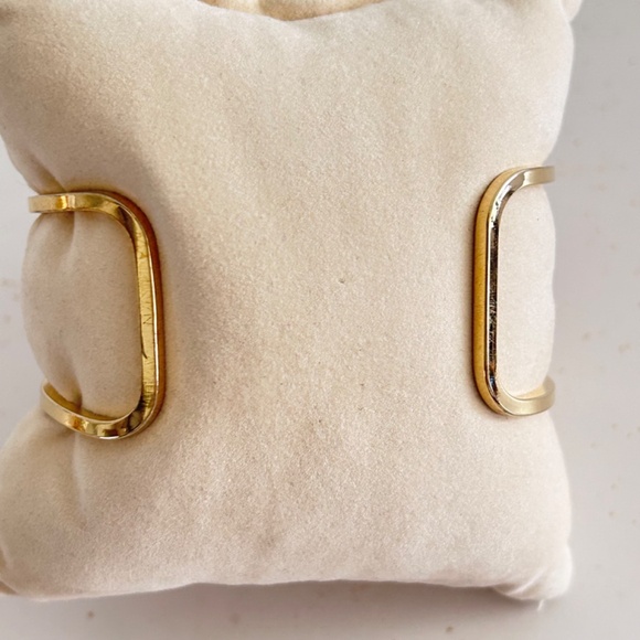 Wire Wrapped Pink Agate Stone Cuff Bracelet Gold Tone Bracelet - Picture 6 of 9